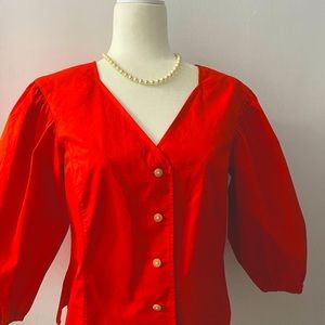 Tory Burch Cotton Puffed Sleeve Top For Women